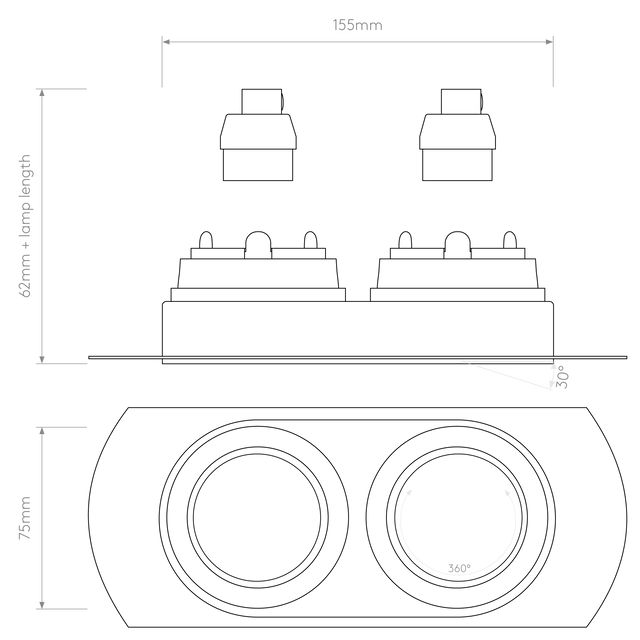 Trimless Round Twin Adjustable