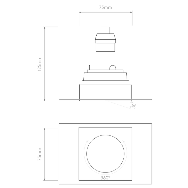 Trimless Square Adjustable