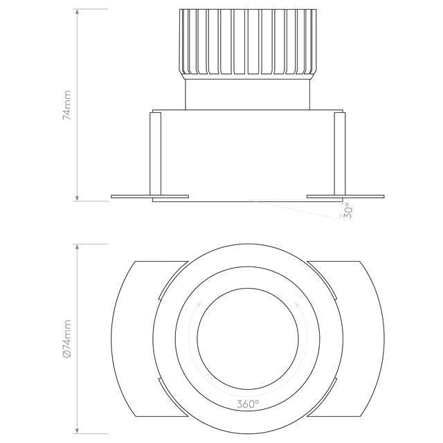 Trimless Round Adjustable LED