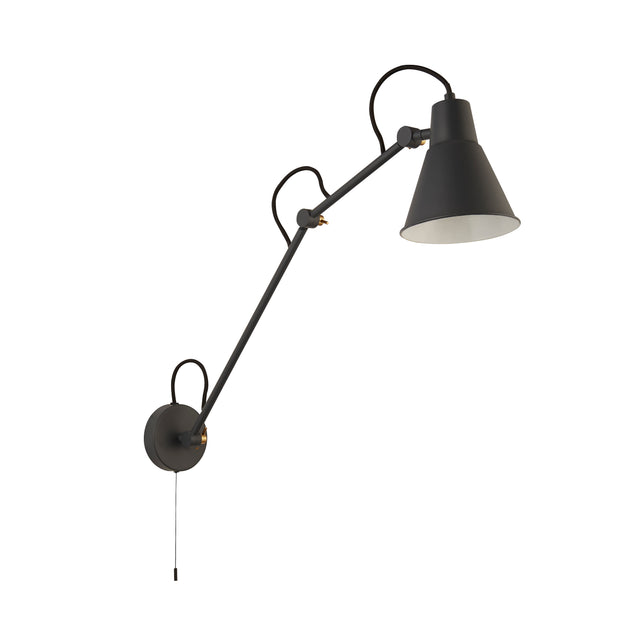 Swing Arm Wall Light - Grey Metal