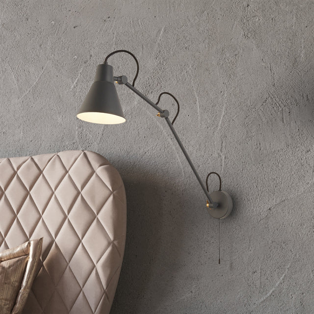 Swing Arm Wall Light - Grey Metal