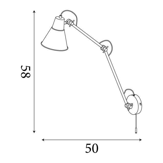 Swing Arm Wall Light - Grey Metal