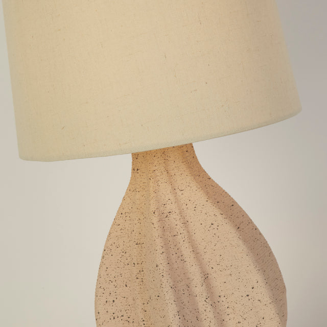 Twist 1Lt Table Lamp, Ceramic with Linen Shade