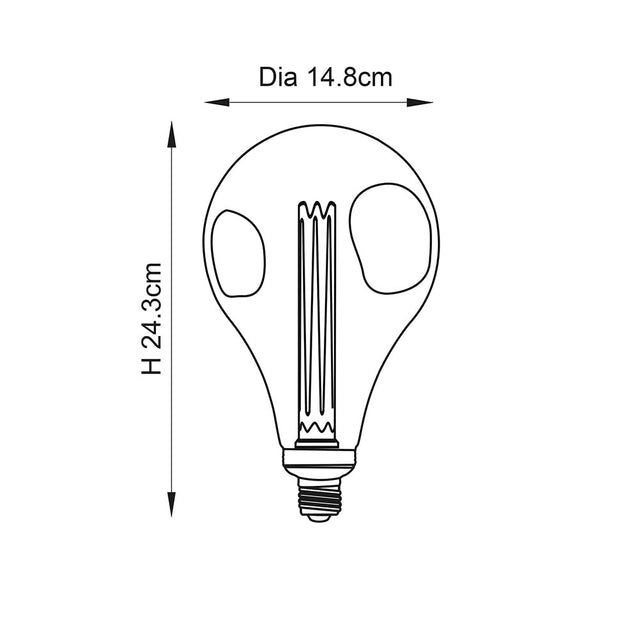 XL E27 LED Dimple Globe 148mm dia