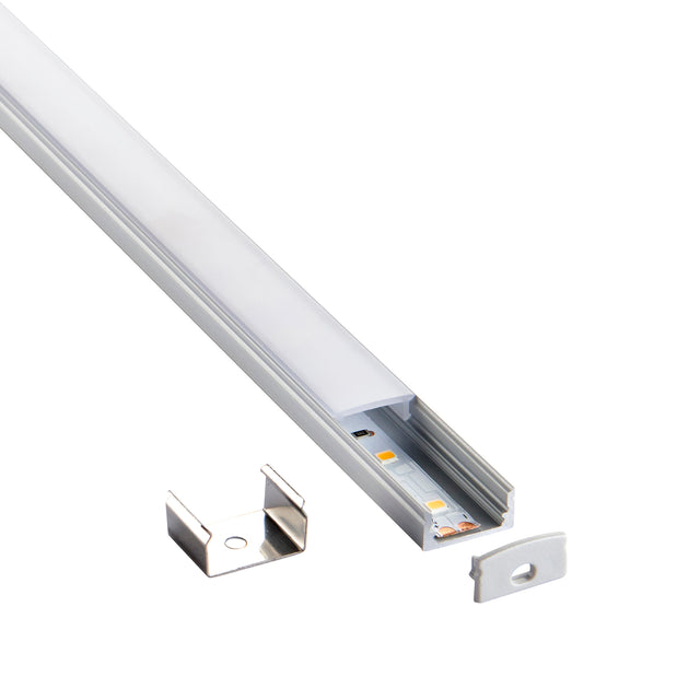 RigelSLIM Surface 2m Aluminium Profile/Extrusion Silver