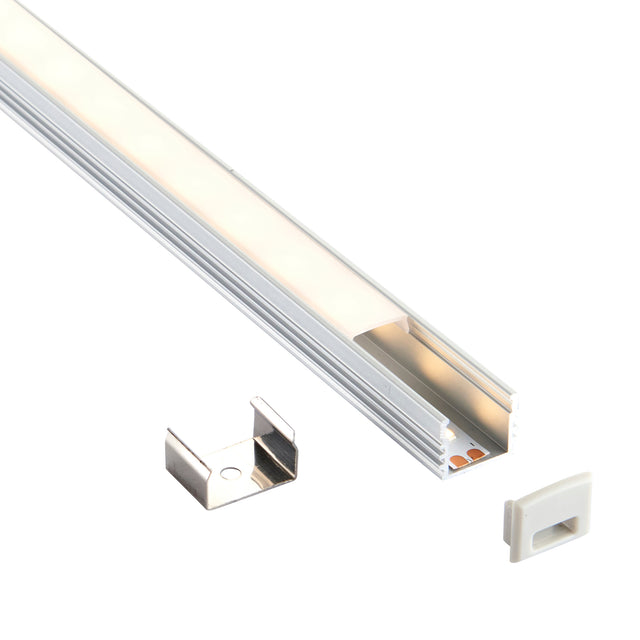 Rigel Surface 2m Aluminium Profile/Extrusion Silver
