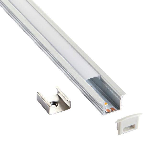 Rigel Recessed 2m Aluminium Profile/Extrusion Silver