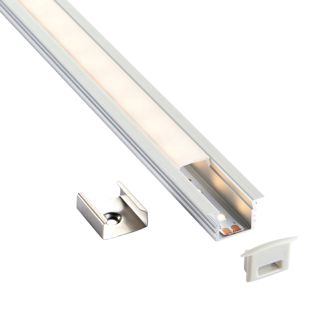 Rigel Recessed 2m Aluminium Profile/Extrusion Silver