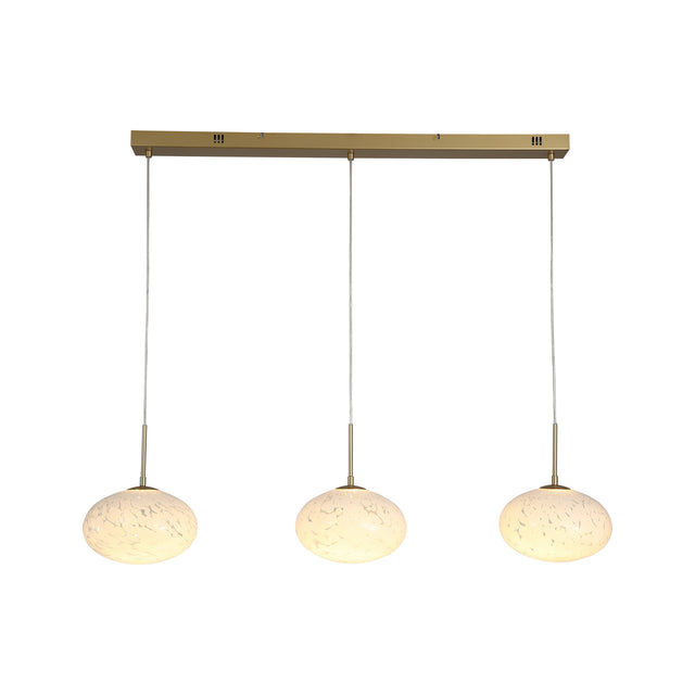 Confetti LED Bar Pendant - Gold Metal & Confetti Glass