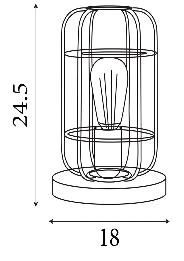 Vision Table Lamp - Matt Black Metal & Wood