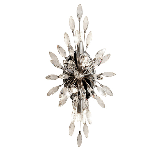 Peacock 4Lt Wall Light - Chrome Metal & Crystal