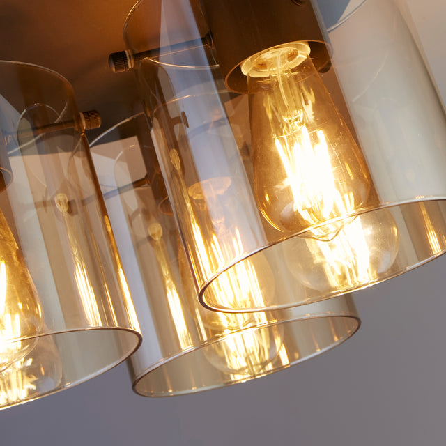 Sweden 3LT Flush - Mocha Metal & Amber Glass