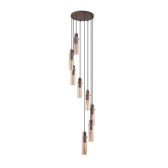Sweden II 8Lt Multi Drop - Mocha Metal & Amber Glass