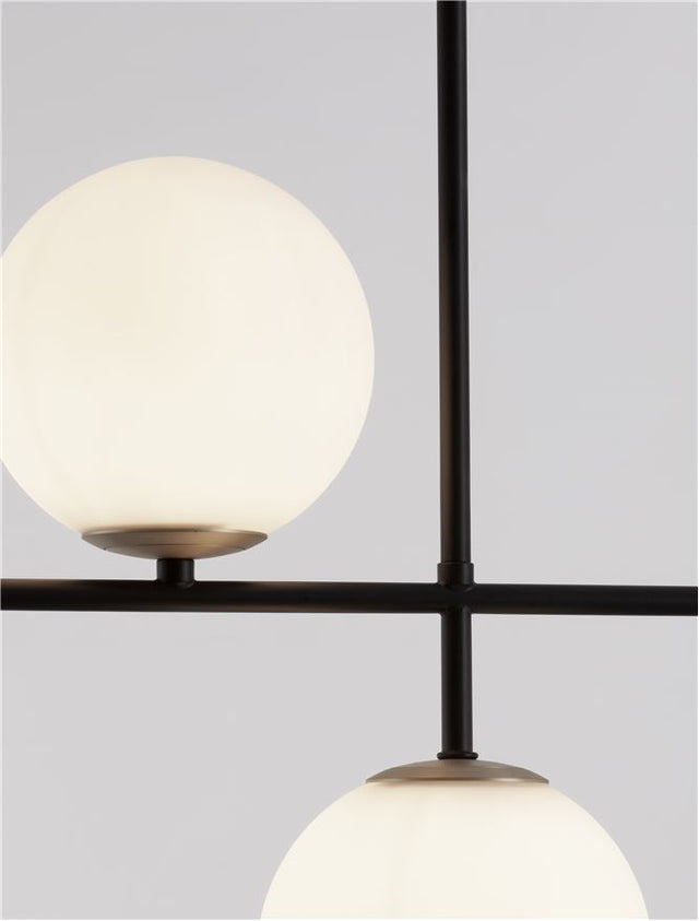 GIT Matt Black & Gold Metal Opal Glass LED G9 2x5 Watt 230 Volt IP20 Bulb Excluded Included Two parts Of Metal 23.7 cm Each Part L: 95 W: 15 H1: 73.5 H2: 121 cm Two Options Of Height 73.5 - 121 cm