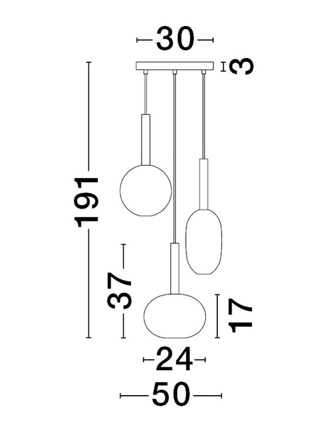 AMELIA Sandy Gold Metal & Clear Glass LED G9 3x5 Watt 230 Volt IP20 Bulb Excluded D: 50 H: 191 cm Adjustable Height