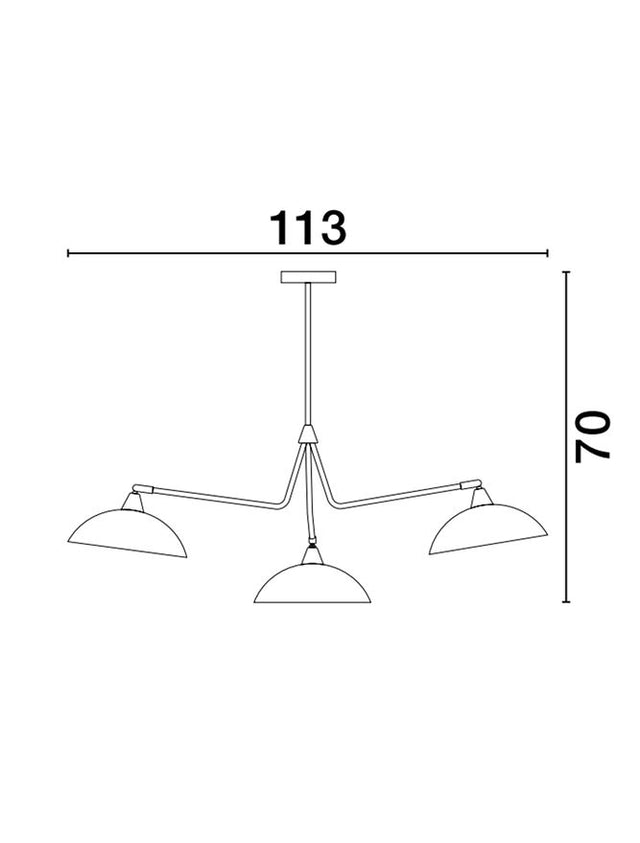 MIRBA Sandy Black Metal Outside Gold Metal Inside LED E27 3x12 Watt 230 Volt IP20 Bulb Excluded D: 113 H: 70 cm Fixed height Adjustable