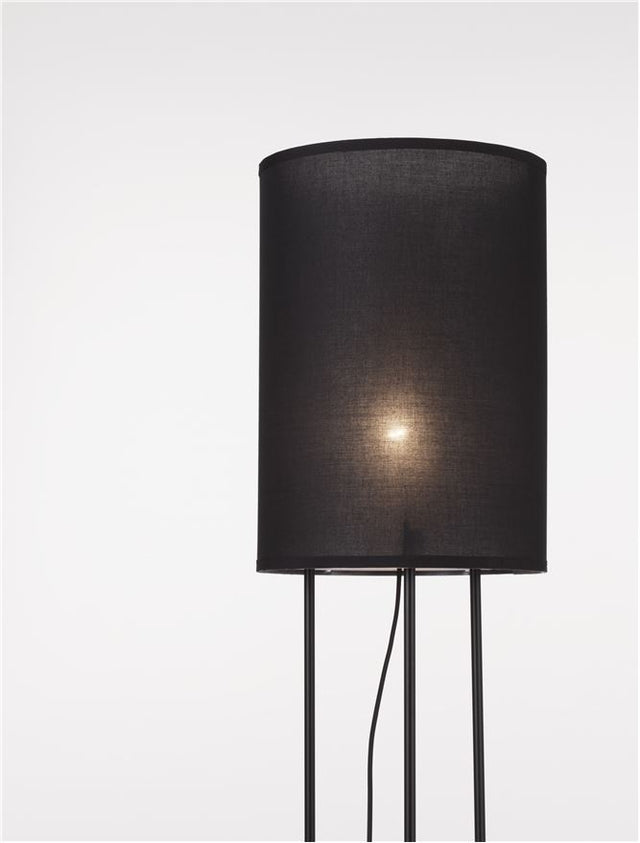 LEITH Black Fabric Shade & Black Aluminium LED E27 1x12 Watt 230 Volt IP20 Bulb Excluded Cable Length: 300 cm D: 30 H: 135 cm