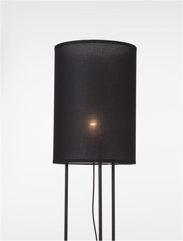LEITH Black Fabric Shade & Black Aluminium LED E27 1x12 Watt 230 Volt IP20 Bulb Excluded Cable Length: 300 cm D: 30 H: 135 cm