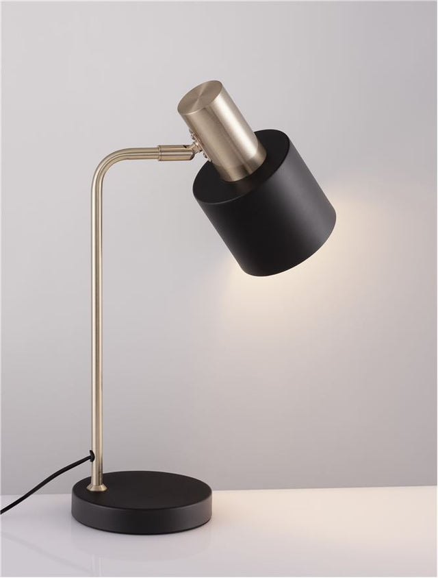 PAZ Gold Metal Sandy Black Metal Shade Black Base LED E14 1x5 Watt 230 Volt IP20 Bulb Excluded Cable Length: 155 cm D: 28 H: 43.5 cm