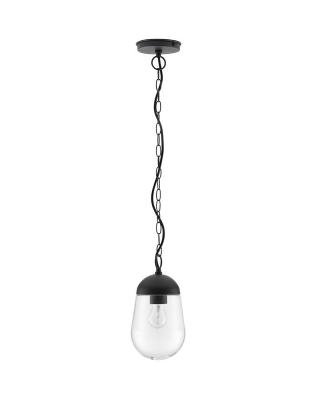 OMIKA Dark Grey Aluminum & Clear Glass LED E27 1x12 Watt 110-240 Volt Bulb Excluded IP54 D: 15 H: 88.5 cm