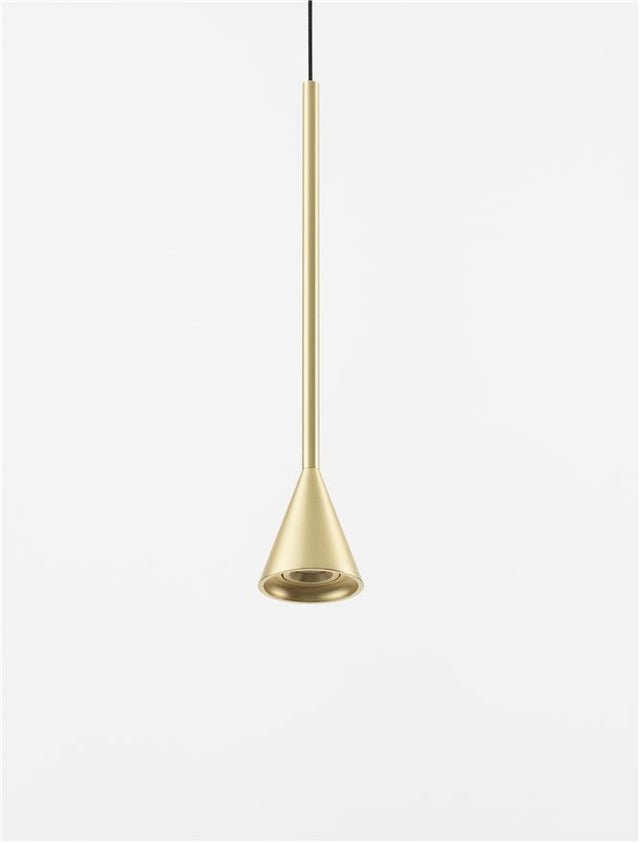 NET Triac Dimmable Black & Brass Gold Aluminium LED 6 Watt 220-240 Volt 262Lm 3000K IP20 D: 6 H: 200 cm Adjustable Height