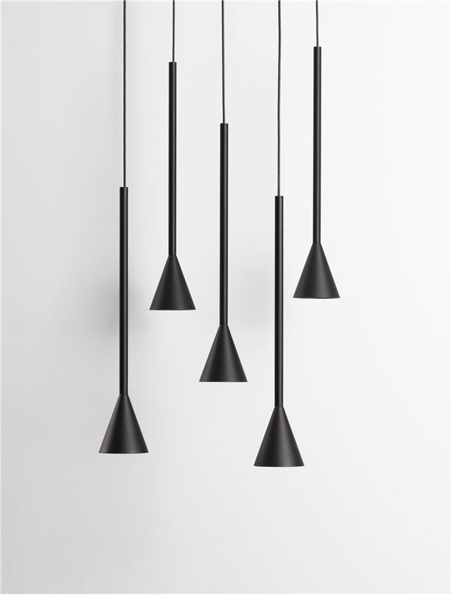 NET Triac Dimmable Black Aluminium LED 27 Watt 220-240 Volt 1312Lm 3000K IP20 D: 35.5 H: 150 cm Adjustable Height