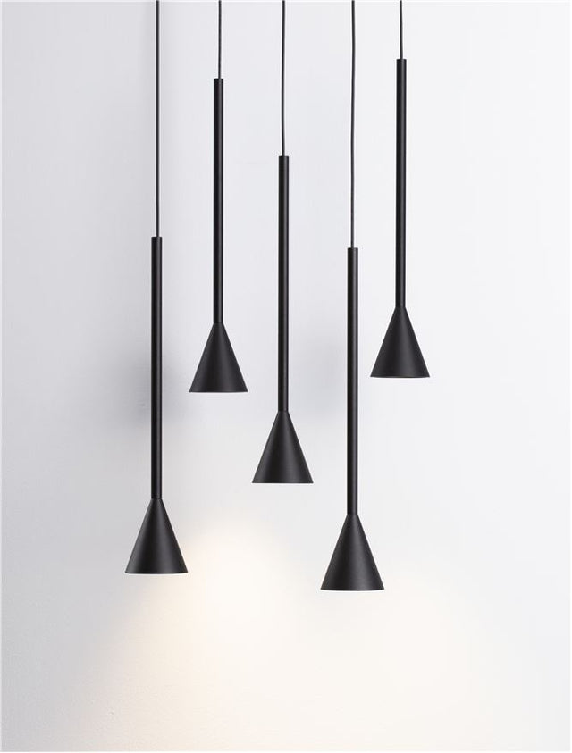 NET Triac Dimmable Black Aluminium LED 27 Watt 220-240 Volt 1312Lm 3000K IP20 D: 35.5 H: 150 cm Adjustable Height