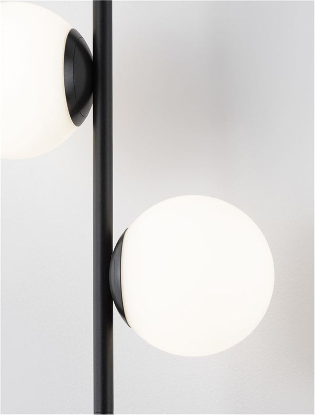 NUVOLE Sandy Black Aluminium & Opal Glass LED 16 Watt 220 - 240 Volt 800Lm 3000K IP20 L: 28.5 W: 13 H: 150 cm Adjustable Height