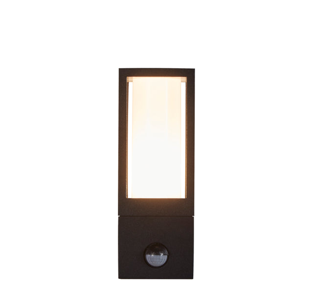 Avenue Outdoor Wall Light- Black Metal & White Polycarbonate
