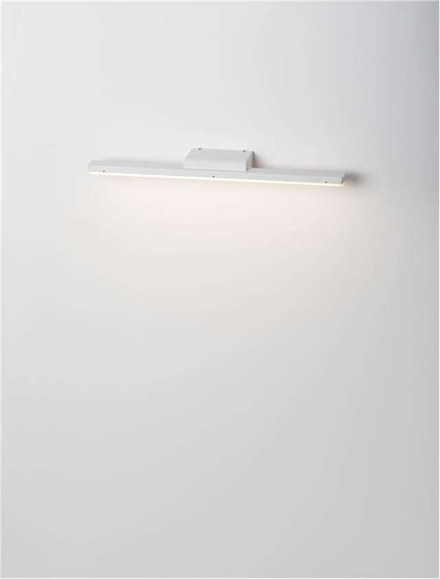 NYX White Aluminium & Acrylic LED 12 Watt 100-240 Volt 1802Lm 3000K IP44 L: 45 W: 9.5 H: 3 cm