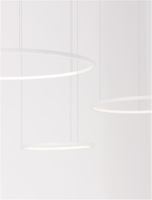 PURPLE Triac Dimmable Sandy White Aluminium & Acrylic LED 80 Watt 230 Volt 5600Lm 3000K IP20 D: 130 H: 150 cm Adjustable Height