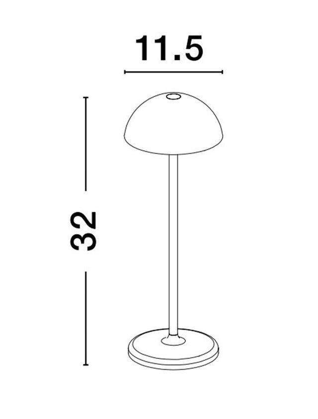 ROSE White Aluminium & Acrylic LED 1 Watt 207Lm 3000K DC 5 Volt IP54 Switch On/Off / USB Wire D: 11.5 W: 11.8 H: 32 cm