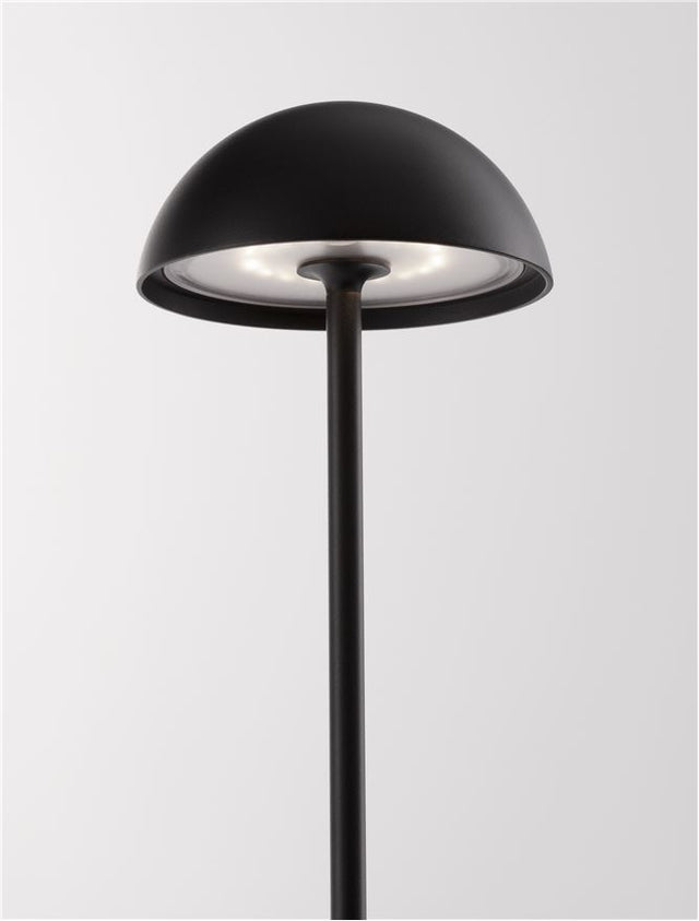 ROSE Black Aluminium & Acrylic LED 1 Watt 207Lm 3000K DC 5 Volt IP54 Switch On/Off / USB Wire D: 11.5 W: 11.8 H: 32 cm