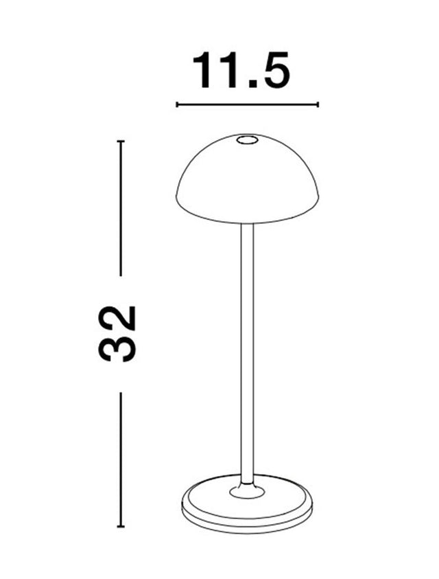 ROSE Black Aluminium & Acrylic LED 1 Watt 207Lm 3000K DC 5 Volt IP54 Switch On/Off / USB Wire D: 11.5 W: 11.8 H: 32 cm