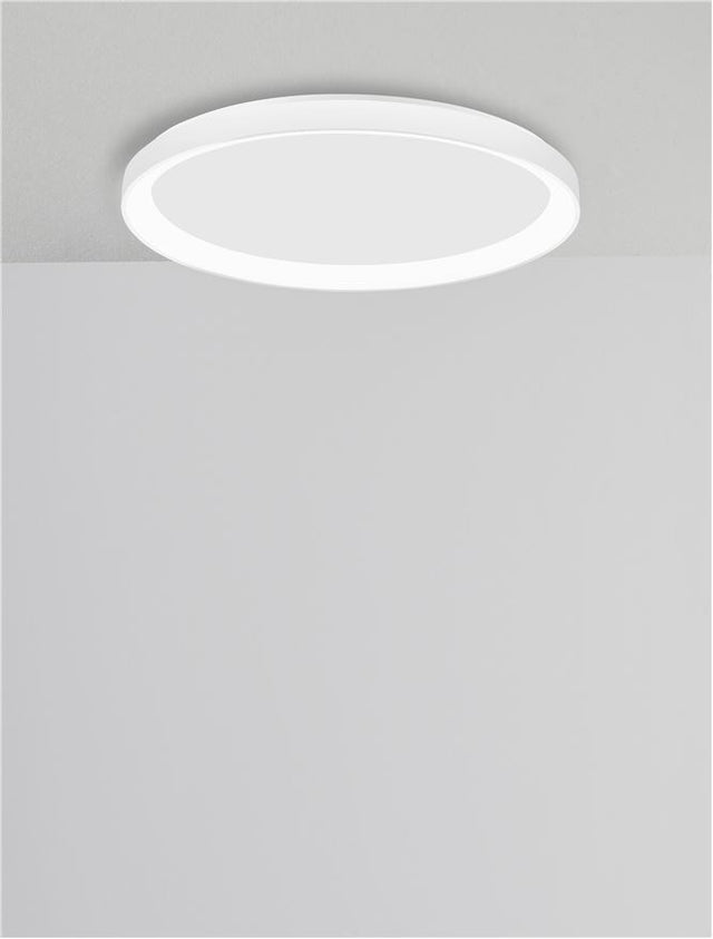 PERTINO 2700K Triac Dimmable Sandy White Aluminium & Acrylic LED 30 Watt 230 Volt 1785Lm IP20 D: 38 H: 6 cm