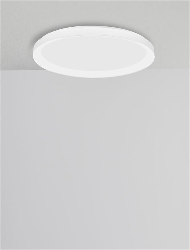PERTINO 2700K Triac Dimmable Sandy White Aluminium & Acrylic LED 30 Watt 230 Volt 1785Lm IP20 D: 38 H: 6 cm