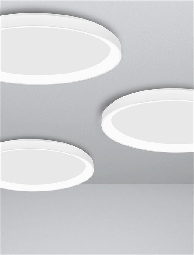 PERTINO 2700K Triac Dimmable Sandy White Aluminium & Acrylic LED 30 Watt 230 Volt 1785Lm IP20 D: 38 H: 6 cm