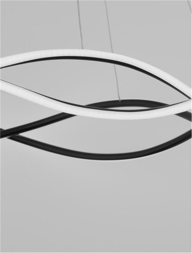 JINAL Triac Dimmable Black Aluminium & Acrylic LED 57 Watt 230 Volt 4276Lm 3000K IP20 D: 80 H: 120 cm Adjustable Height