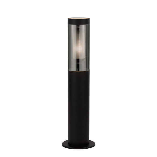Batton Outdoor Post - Black Metal & Smoked Polycarbonate