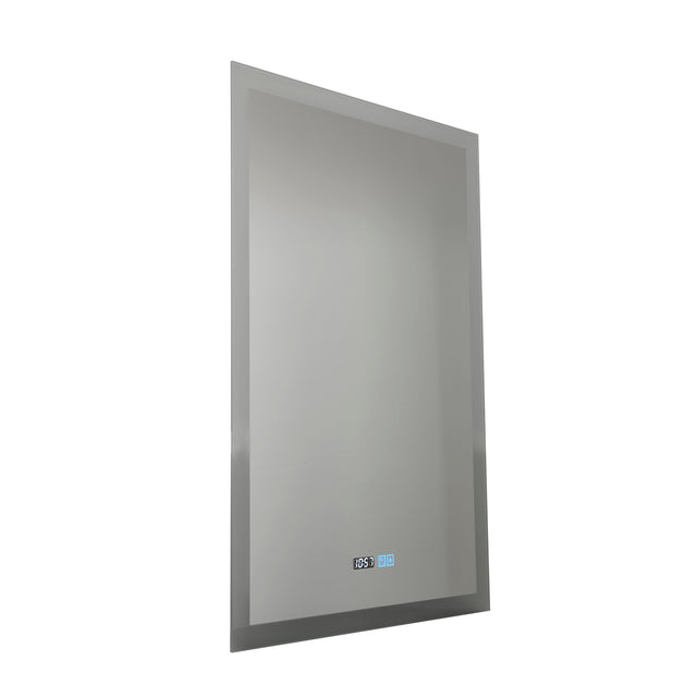 Rectangle Bathroom Mirror-Digital Clock,Demister Pad