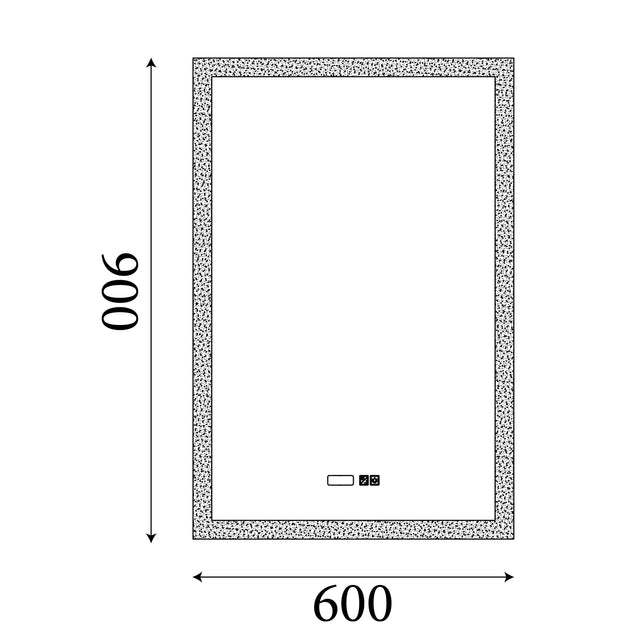 Rectangle Bathroom Mirror-Digital Clock,Demister Pad