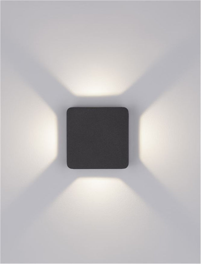 SERIKA Anthracite Die-Casting Aluminium & Clear Glass LED 8 Watt 188Lm 3000K 220-240V Beam Angle 222º IP65 L: 11 W: 6 H: 11 cm