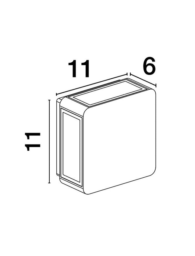 SERIKA Anthracite Die-Casting Aluminium & Clear Glass LED 8 Watt 188Lm 3000K 220-240V Beam Angle 222º IP65 L: 11 W: 6 H: 11 cm