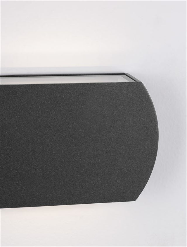 FEDOR Anthracite Die-Casting Aluminium & Clear Glass LED 7.7 Watt 282Lm 3000K 220-240V Beam Angle 253º IP65 L: 15.6 W: 3.8 H: 9.7 cm