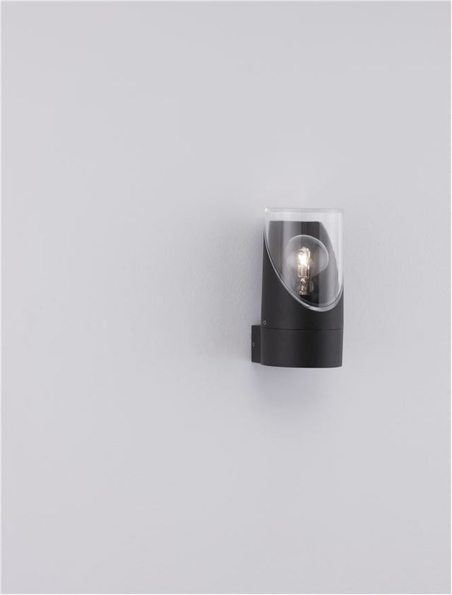 SELENA Anthracite Die-Casting Aluminum & Clear Acrylic LED E27 1x12 Watt 220-240 Volt Bulb Excluded IP65 D: 9 W: 10.1 H: 17.1 cm