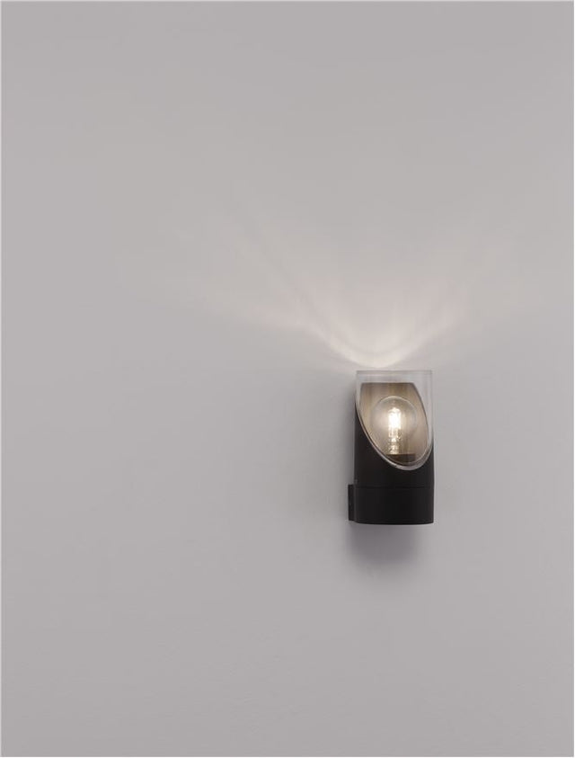 SELENA Anthracite Die-Casting Aluminum & Clear Acrylic LED E27 1x12 Watt 220-240 Volt Bulb Excluded IP65 D: 9 W: 10.1 H: 17.1 cm