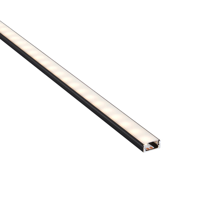 RigelSLIM Surface 2m Aluminium Profile/Extrusion Black