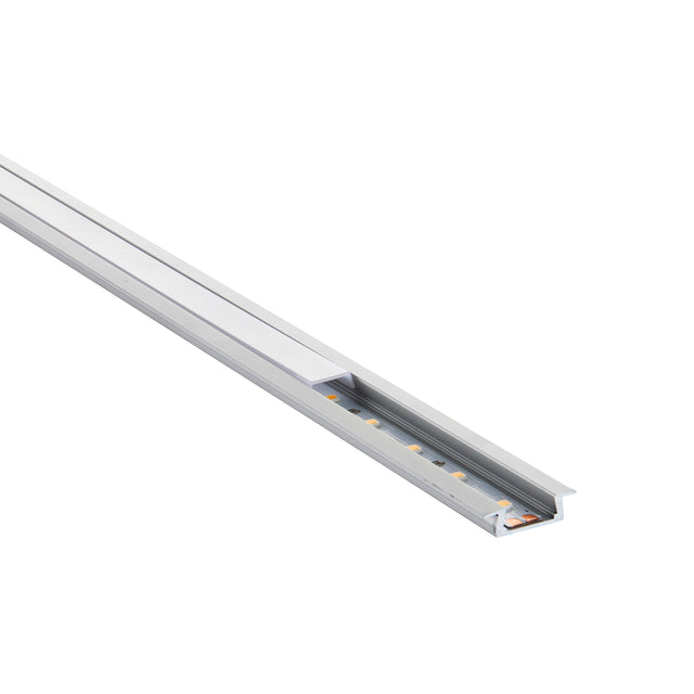 RigelSLIM Recessed 2m Aluminium Profile/Extrusion Silver