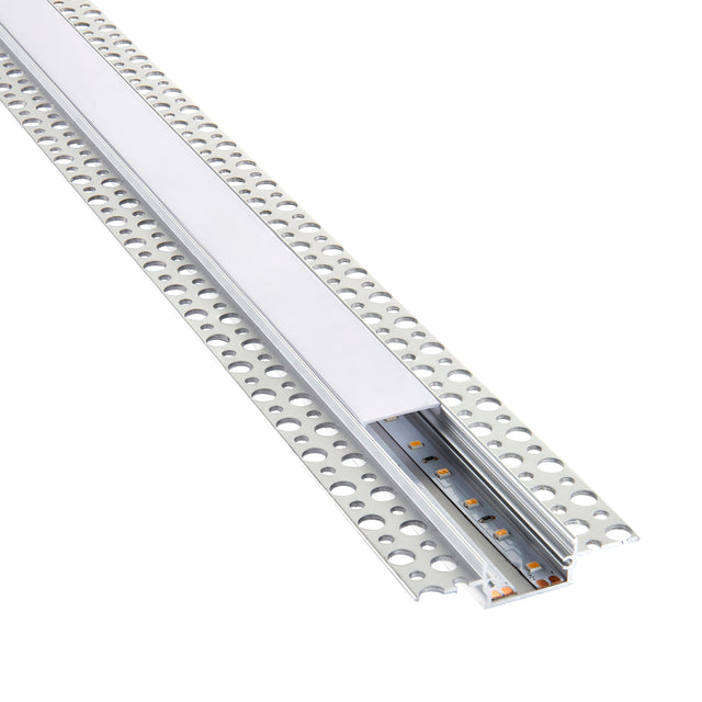 Rigel Plaster-in Wide 2m Aluminium Profile/Extrusion Silver