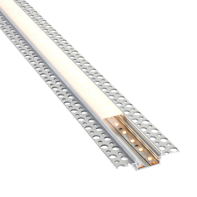 Rigel Plaster-in Wide 2m Aluminium Profile/Extrusion Silver